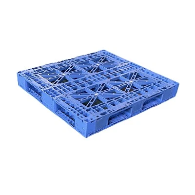 Stackable palèt plastik ak ranfòsman asye